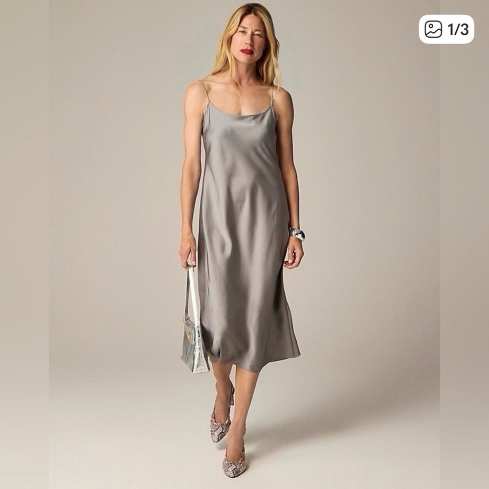 J.Crew Gwyneth Slip Dress in Dove Grey